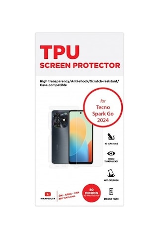 Tecno Spark Go 2024 Ön, Arka Ve Yan 360 Derece Tam Kaplama Tpu Film