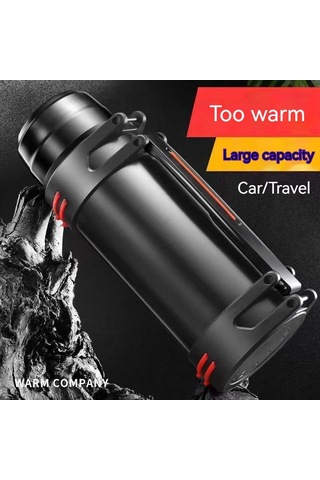 Dinosaurs 2000 Ml Dışarıdaki Araç Paslanmaz Çelik Termos-438 Altın