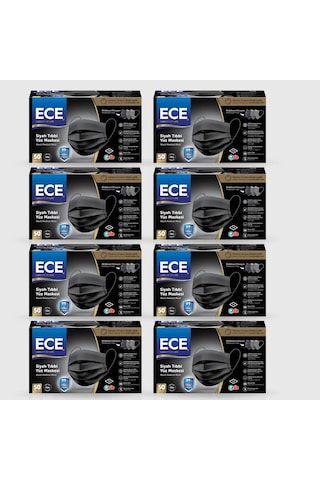 Ece Full Ultrasonik Meltblownlu Maske 50'li 400 Adet Siyah