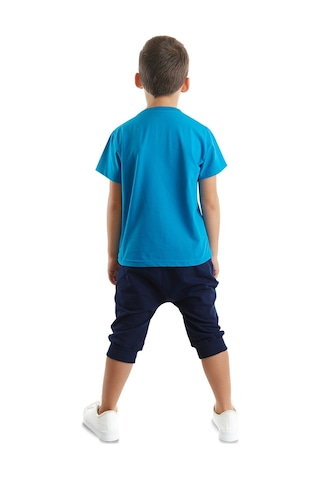 Denokids Mshb&g Astronot Erkek Çocuk T-shirt Kapri Şort Takım Çok Renkli