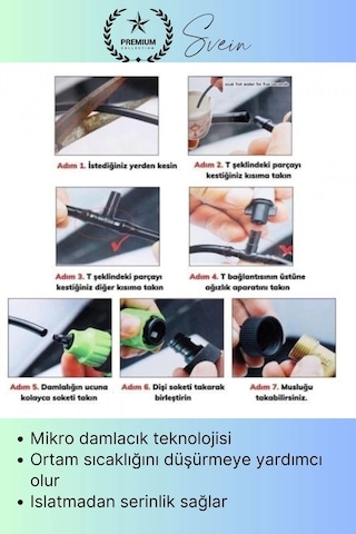 Nemlendirme Açık Alan Sisleme Ve Serinletme Kiti 10 Metre Balkon Teras Cafe Bahçe Nemlendirici