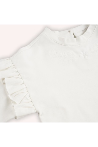 Panço Kız Çocuk Nakışlı T-shirt Ekru 2421gb05015-4815 001