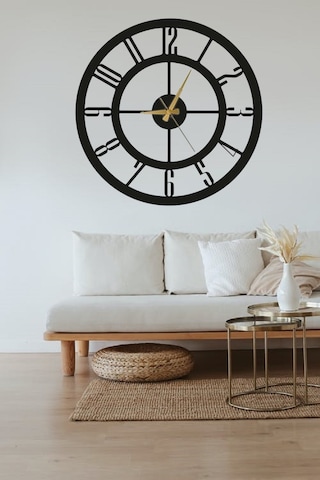 Siyah Metal Duvar Saati