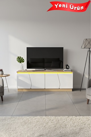 Bohem 150 Cm Tv Ünitesi Ledli Mdf Kapak Beyaz