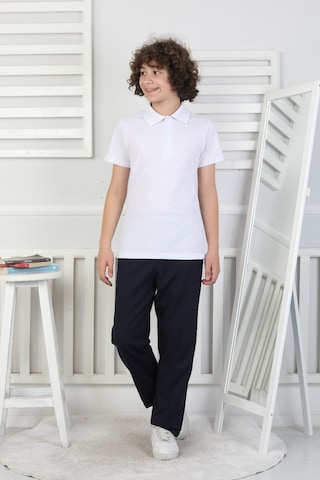 Modanino 2'li T-shirt Erkek Çocuk %100 Pamuk Okul Tarz 5-13 Yaş 12277 Beyaz