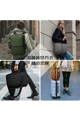 Wezone Erkekler İçin Şık 17 İnç Laptop Çantası - Büyük Kapasiteli Moda Sırt Çantası Siyah