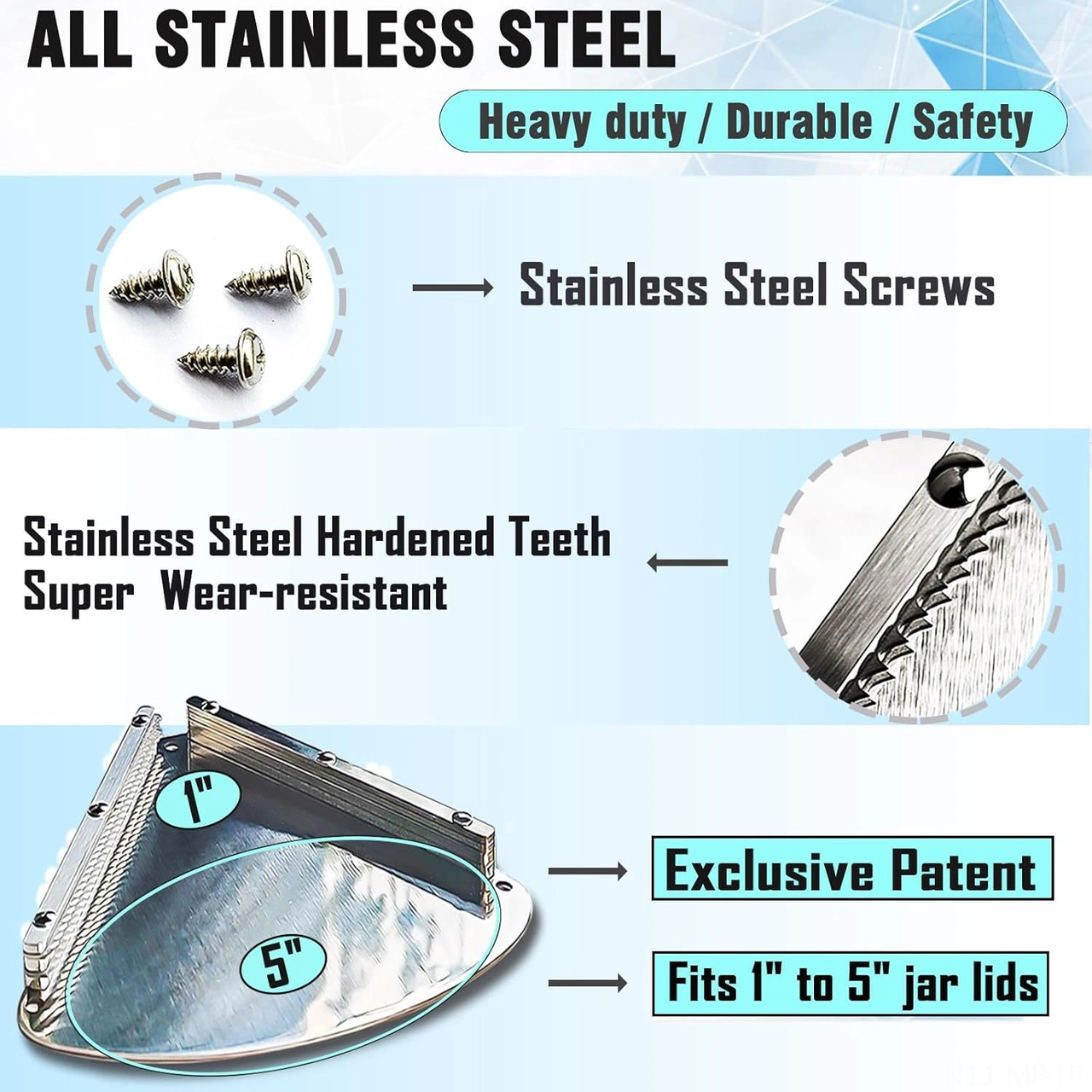 Mufunye Paslanmaz Çelik Alttan Kurulu Kavanoz Ve Şişe Açıcı Araç - Tezgah Altı Kapak Açma Aleti Gümüş