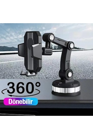 Polham Ultra Güçlü Vantuzlu Torpido Üstü Ve Cama Yapışan Araç İçi Telefon Tutucu, Yatay Dikey Kullanımlı