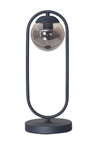 Zenga Antrasit Metal Gövde Füme Camlı Tasarım Lüx Masa Lambası