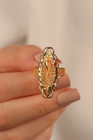 Çgk Çiğdem Gürel Kuyumculuk 22 Ayar Rengi Hint Model Altın Yüzük Gold