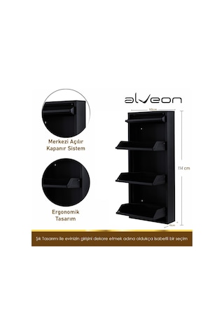 Alv-1003 Plus Alveon Metal Ayakkabılık Siyah
