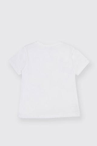 Panço Liberty Kumaş Çiçek Nakışlı Kız Çocuk Tişört 5611gk05002 Krem