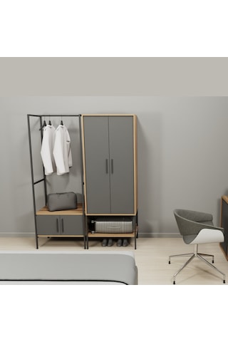 Lagomood Modulago Otel Portmanto Antrasit Ceviz