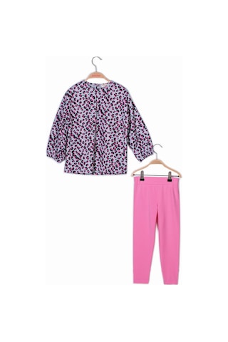 Zeyland Kız Çocuk Desenli Bluz Ve Tayt Takım-pembe Pembe