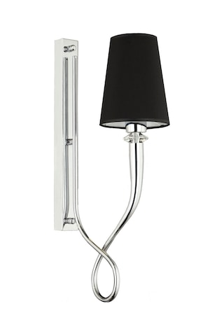 Lampaluce Lungo Şapkalı Aplik Krom Tekli 30x40cm Krom - Siyah