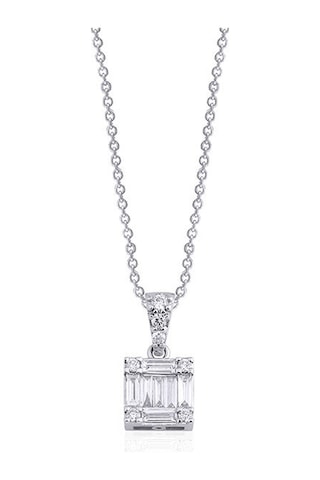 0.25 Karat Baget Pırlanta Kolye - Hrd Sertifikalı 12233470