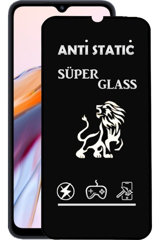 Xiaomi Uyumlu Redmi 12c Tam Kaplayan Anti Statik Dayanıklı Süper Cam Ekran Koruyucu