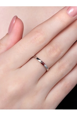 Uvelirnye Tradicii 925 Ayar Gümüşten Doğal Grenat Taşlı Yüzük 412068622 Beyaz