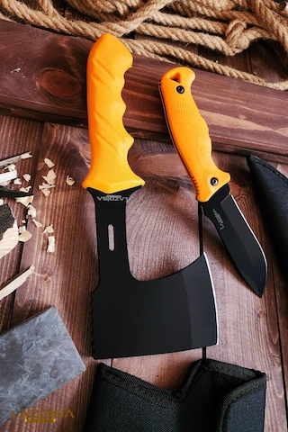 Outdoor Balta Bıçak 2li Set Kamp Baltası Bıçağı Nacak Budama Baltası