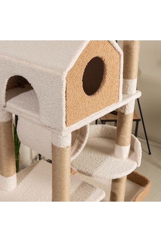 Raikou Premium Kedi Ağacı Yumuşak Peluş Dayanıklı Çok Katlı Tasarım
