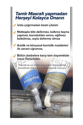 Megabond 6'lı Pkt Çift Karışım Soğuk Kaynak Macun Yapıştırıcı