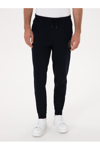 Cacharel Lacivert Slim Fit Pamuk Karışımlı Paçası Lastikli Eşofman Altı