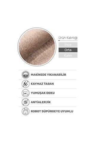 Puffy Bej Yumuşak Peluş Halı Kaymaz, Yıkanabilir, Salon Mutfak Antre İçin Halı Yolluk