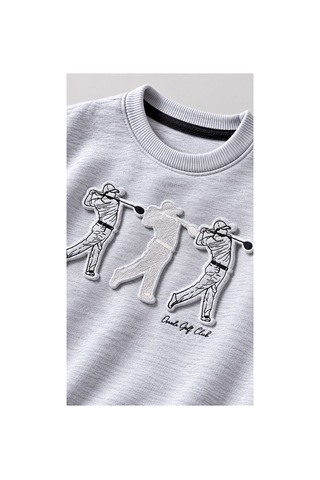 Overdo Kids Erkek Çocuk Kabarma Baskılı 2ip Sweatshirt Gri