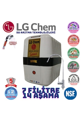 Lg Chem Cool Beyaz Siyah 12 Lt 7 Fl 14 Aşama Su Arıtma Cihazı