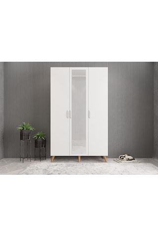 Açelya Portmanto Vestiyer Çam Beyaz - M4 120cm Montaj Dahil