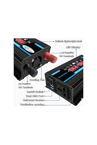 Moly Yüksek Frekans 4000w Tepe Güç Dc 12v İndirgemli Sinüs Dalgası İnvertörü - Araba Kamp İçin İdeal