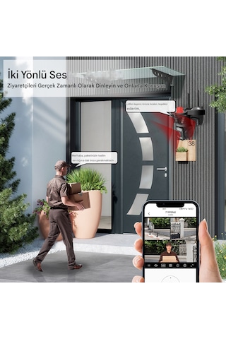 O-kam 5011 256gb 9mp 3 Lensli Akıllı Güvenlik Kamerası Wifi Gece Görüş Sesli Kişi Takibi