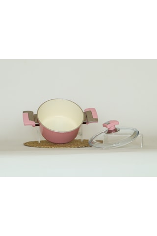 Bonera Seramik 18 Cm Derin Tencere Pembe Pembe