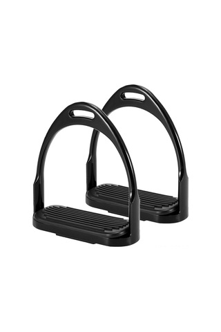 Qingmipy Alüminyum At Bindirme Stirrup, Hafif Ve Dayanıklı, 660lb Yüke Dayanır, Kaymaz Önleyici, Siyah St3111co