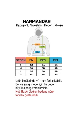 Harmandar Günaydın Uyandım Ben Baskılı Bisiklet Yakalı Siyah Sweatshirt Hoodie SiYAH