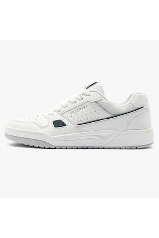 Skechers Koopa Tiebreak Low Memory Foam Leather Mens Sneaker Hafızalı Taban Hakiki Deri Erkek Günlük Spor Ayakkabı Beyaz Beyaz