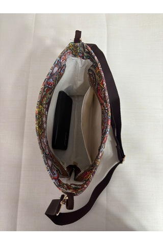 Lumya Atelier Etnik Desenli Omuz Çantası Kahve
