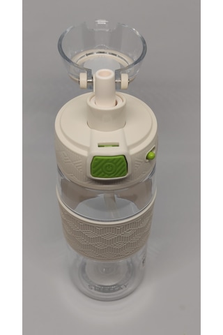 Shotay St-7202 600ml Tritan Beyaz Şeffaf Matara Taşıma Aparatlı Beyaz - Şeffaf