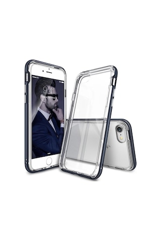 Ringke Frame Apple Uyumlu iPhone 7 İle Çerçeveli Bumper Kılıf Metal Slate