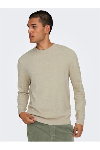 Only & Sons Onslouı Reg 12 Mel Crew Knıt Noos Erkek Bej Kazak - 22029951