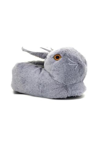 Riva Tavşan Figürlü Peluş Panduf Ev Pandufu Unisex Füme