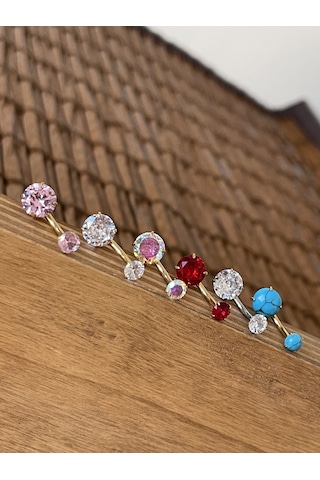 Yüksek Kalite G23 Titanium Parlak Zirkon Taşlı Titanyum Göbek Piercingi Taş 10mm DUMMY 236120349 429