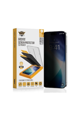 5d Privacy Easyfit 2 Adet Kolay Uygulama Aparatlı Ekran Koruyucu Temperli Hayalet Ekran Cam Apple iPhone Uyumlu 17 / Apple iPhone Uyumlu 17 Pro