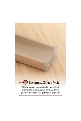 Kaymaz Ayaklı Dekoratif İç İçe Geçebilen Plastik Tabure Mutfak Bahçe Taburesi 6 Adet Latte Latte