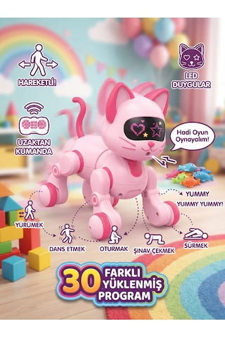 Akıllı Robot Kedi Zeka Dolu Eğitici Uzaktan Kumandalı Sesli Ve Hareketli Oyuncak Kedi