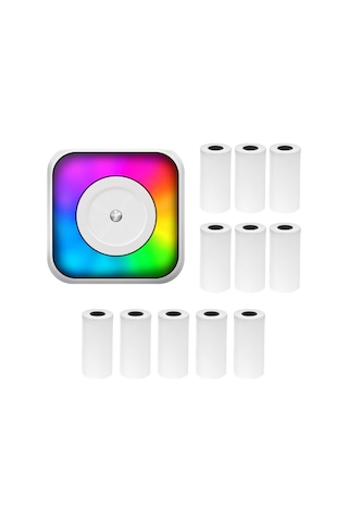 Vkemall C31 Mini Isı Etiket Yazıcı: Kablosuz Bt, 1200mah Pil, Renkli Işık, Not/resim/yazı Basımı, 11 Adet Termal Kağıt Rollü Dahil