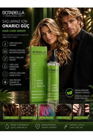 Keratin Profesyonel Saç Bakım Serumu 125 Ml + 3 Adet