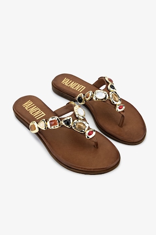 Valmenti Kadın Hakiki Deri Taba Düz Terlik 1141 587 Bn Trlk Y26 Tan Leather
