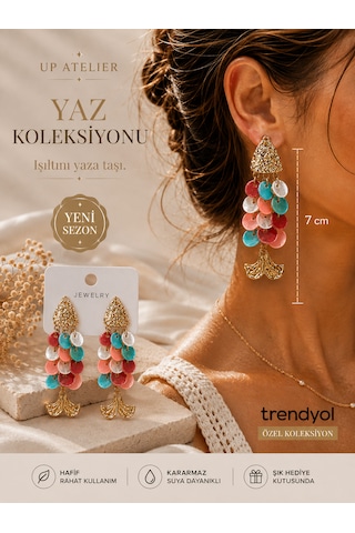 Yaz Koleksiyonu Plaj Modası Rengarenk Pullu Balık Model Küpe Yaz Koleksiyonu Plaj Modası Rengarenk Pullu Balık Model Küpe