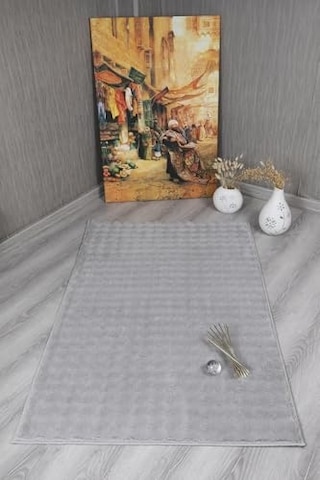 My Evilla Dekoratif Bubble Uzun Tüylü Yumuşak Puffy Peluş Kaymaz Yıkanabilir Salon Koridor Halı Yolluk Gri 80 X 15 Çok Renkli